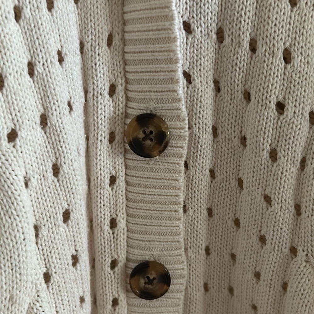 Torrid Cream Open Cable Knit Button Down Drop Shoulder Boyfriend Cardigan 3X - Picture 11 of 14